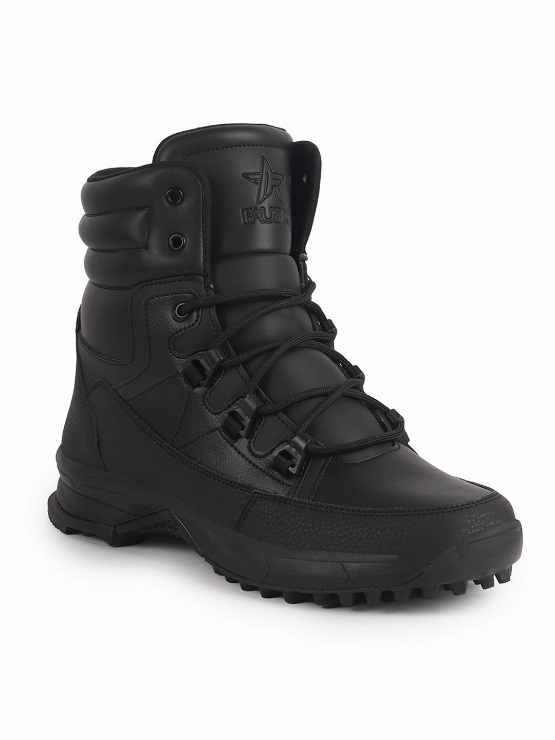 Wylder Tall Chelsea Boots Men Black High Top 3-Eye Lace Up High Ankle Winter Biker Boots|Trekking Boots|Hiking Boots|Basketball Shoes|Good Sole Grip Traction