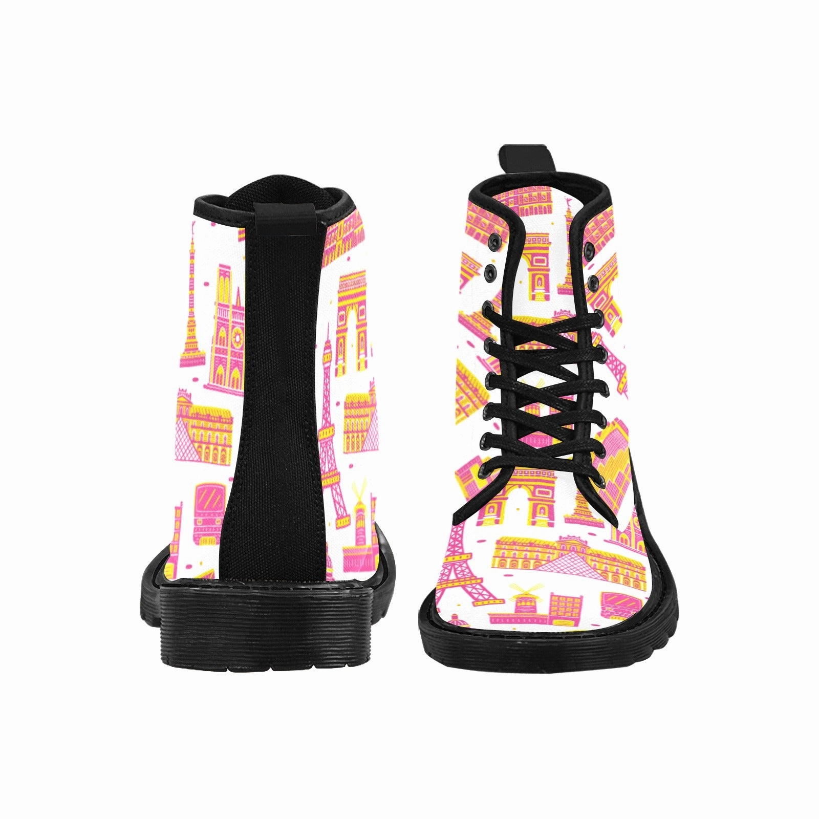 Paris Martin Boots for Women (Black) (Model 1203H) Strike Leather Combat Boots