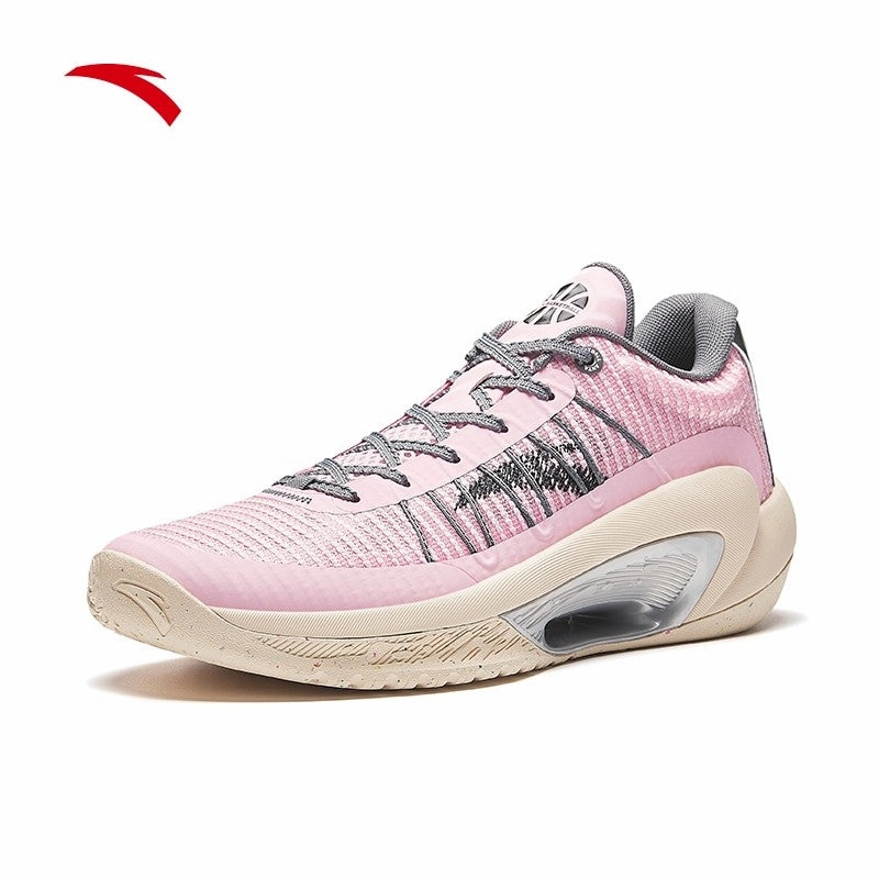 Cleated In Soccer ANTA Men SUJUE Basketball Shoes 1124C1603Q-1 -Pink/Silver/Cold Grey (Kasut Bola Keranjang)