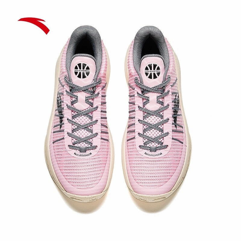 ANTA Men SUJUE Basketball Shoes 1124C1603Q-1 -Pink/Silver/Cold Grey (Kasut Bola Keranjang) Washing Soccer Cleats