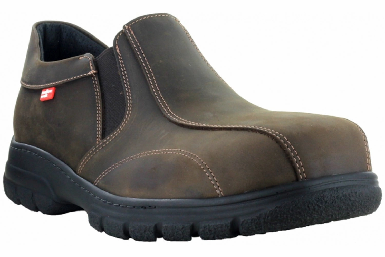 Lightweight Insulated Work Boots Mellow Walk Mens Quentin EH PR Brown Leather Metal-Free Work Shoes