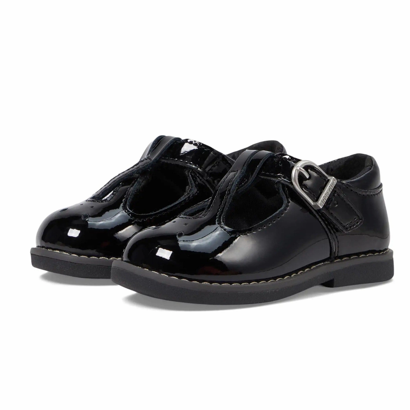 Stride Rite Girls SR Suise Mary Jane Flat Size 12 Toddler Shoes Black NIB Crepe Wedge Sole Work Boots