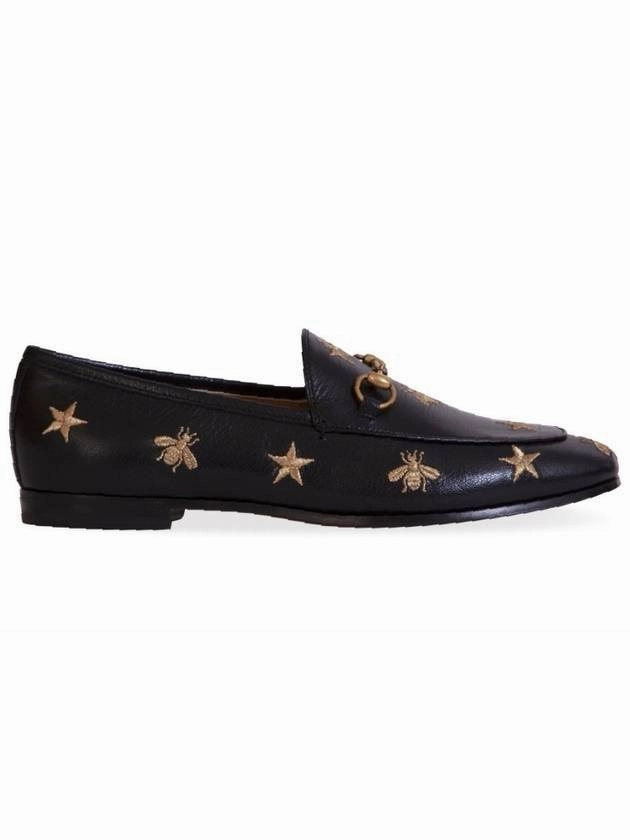 Gucci Jordan Vista Embroidered Leather Loafers Black Boots For Rain And Mud