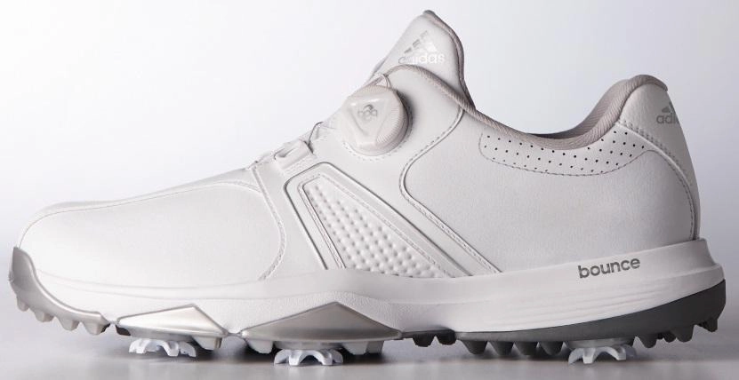 ADIDAS 360 TRAXION BOA GOLF SHOES WHITE/WHITE SILVER METALLIC MEDIUM WIDTH Golf Walking