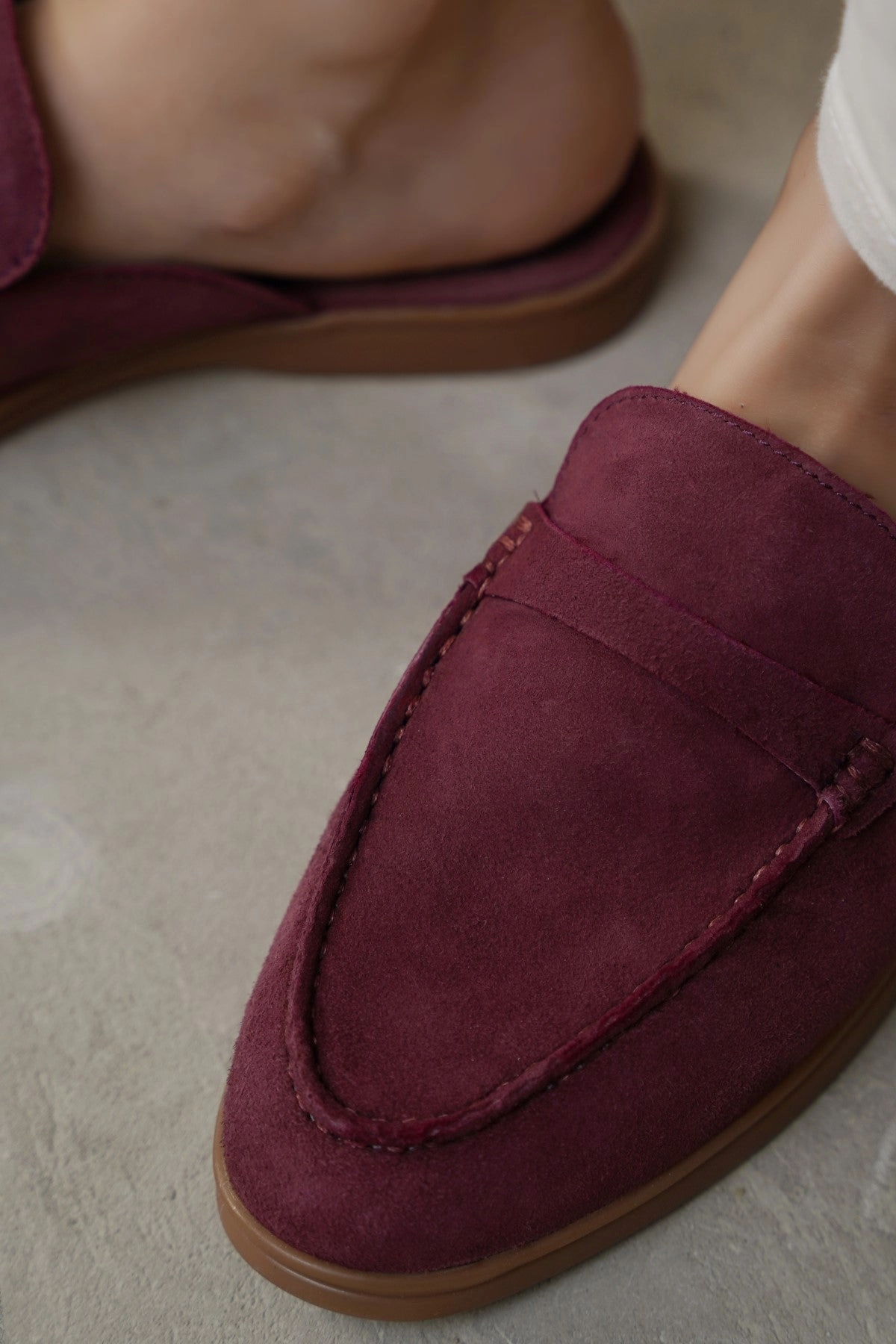SUEDE LEATHER MULES Suede Slipper Mules