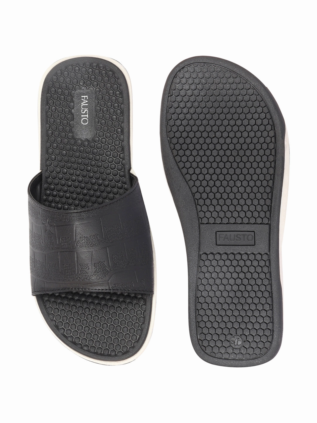 Outrageous Flip Flops Men Black Open Toe Ultra Light Flexible Slip-On Slippers Flip-Flops