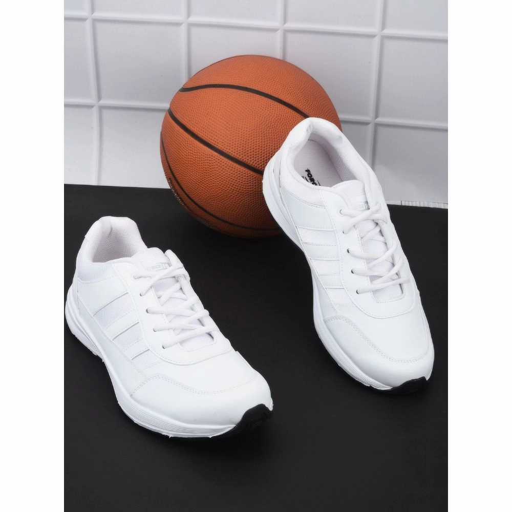 Nephelea Holo Running Shoes Force 10 By Liberty LB46-EL Sports Lacing Shoes For Kids - White