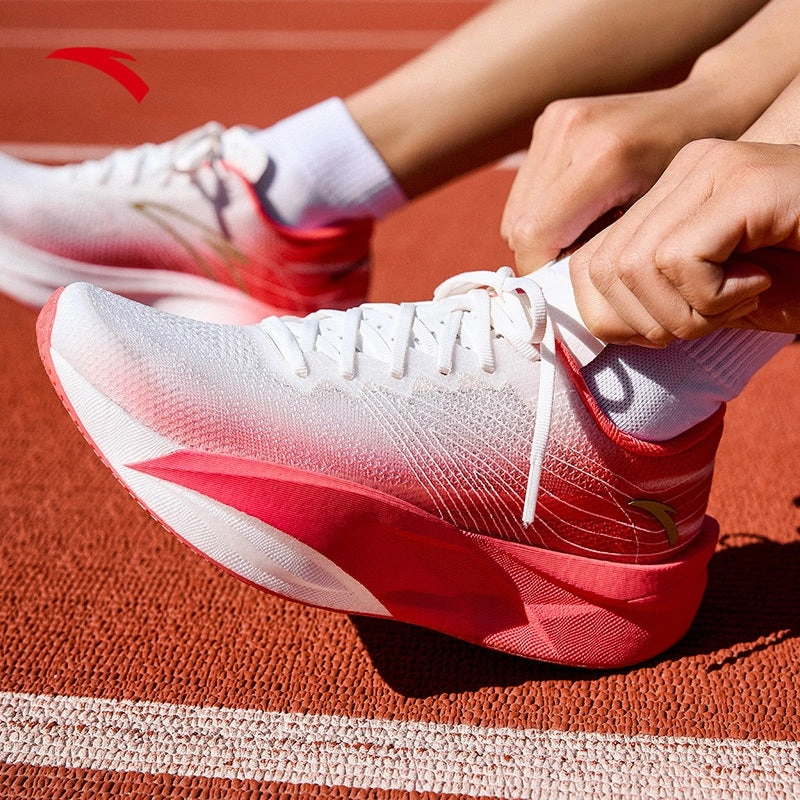 Low Soccer Cleats ANTA  Men C202 6 Running Shoes 1125A5575-1 -White/Coral/Metal Golden