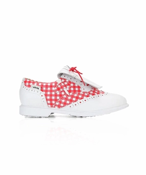 Giclee Tee-In Spikeless Golf Shoes - Red Check Hyperflex Carbon Golf