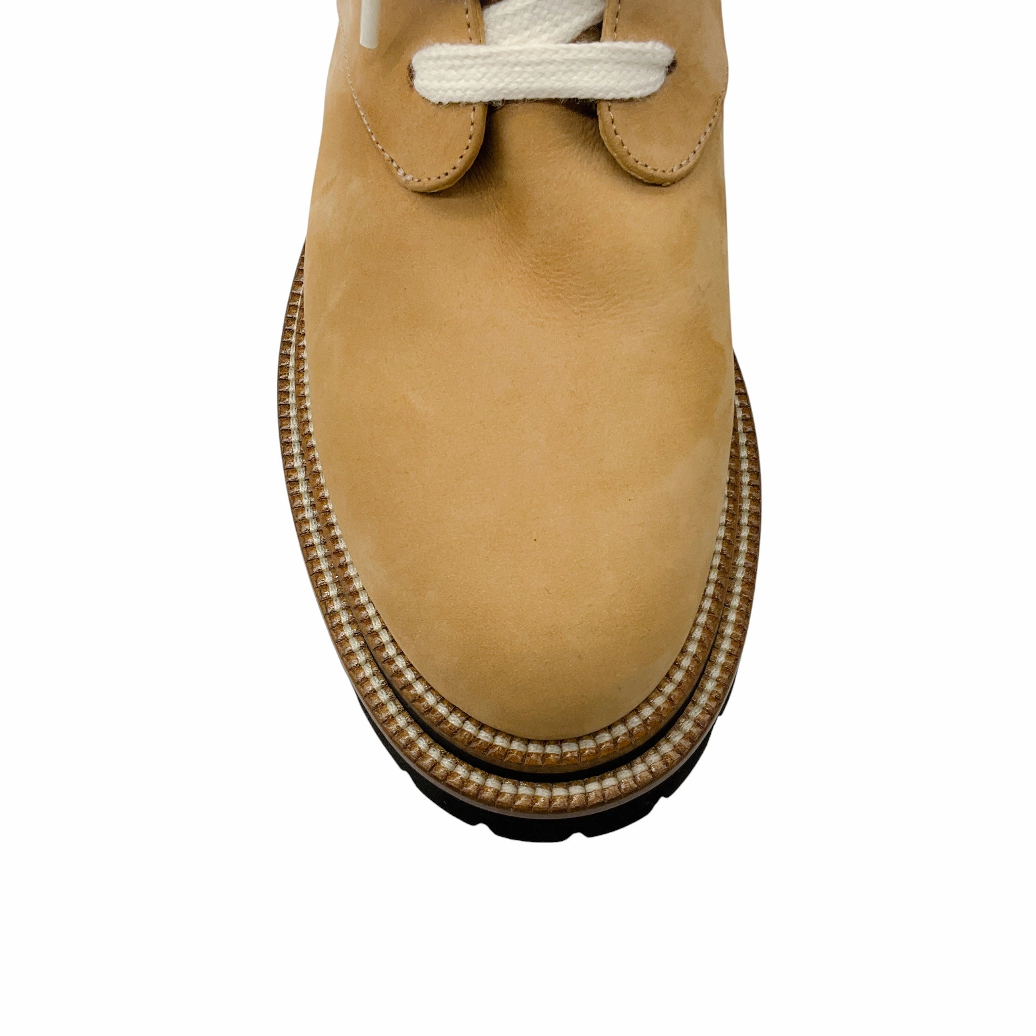 Peserico Amber Beige Nubuck Leather Combat Boots German Army Combat Boots