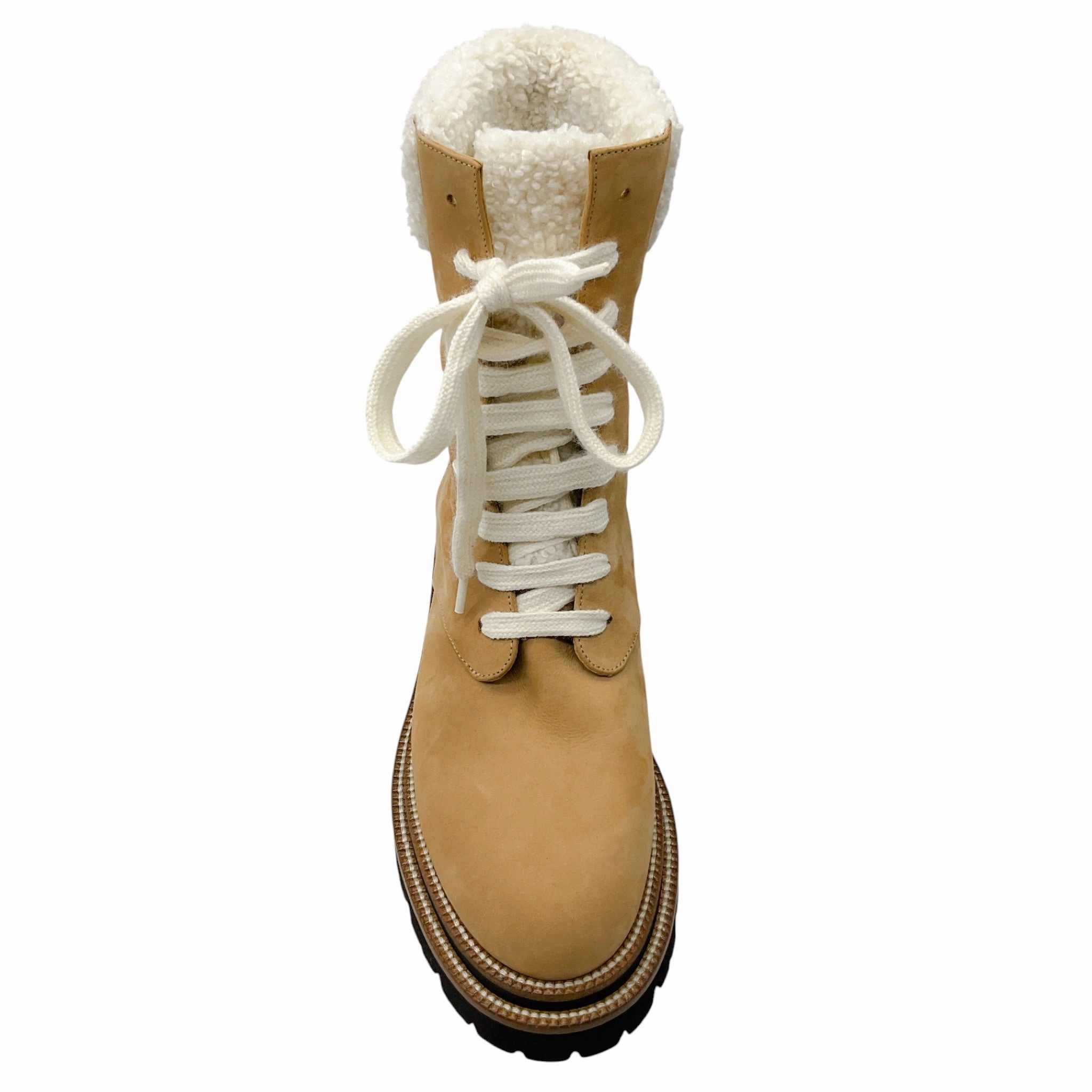 Peserico Amber Beige Nubuck Leather Combat Boots Combat Boots With Zipper On Side