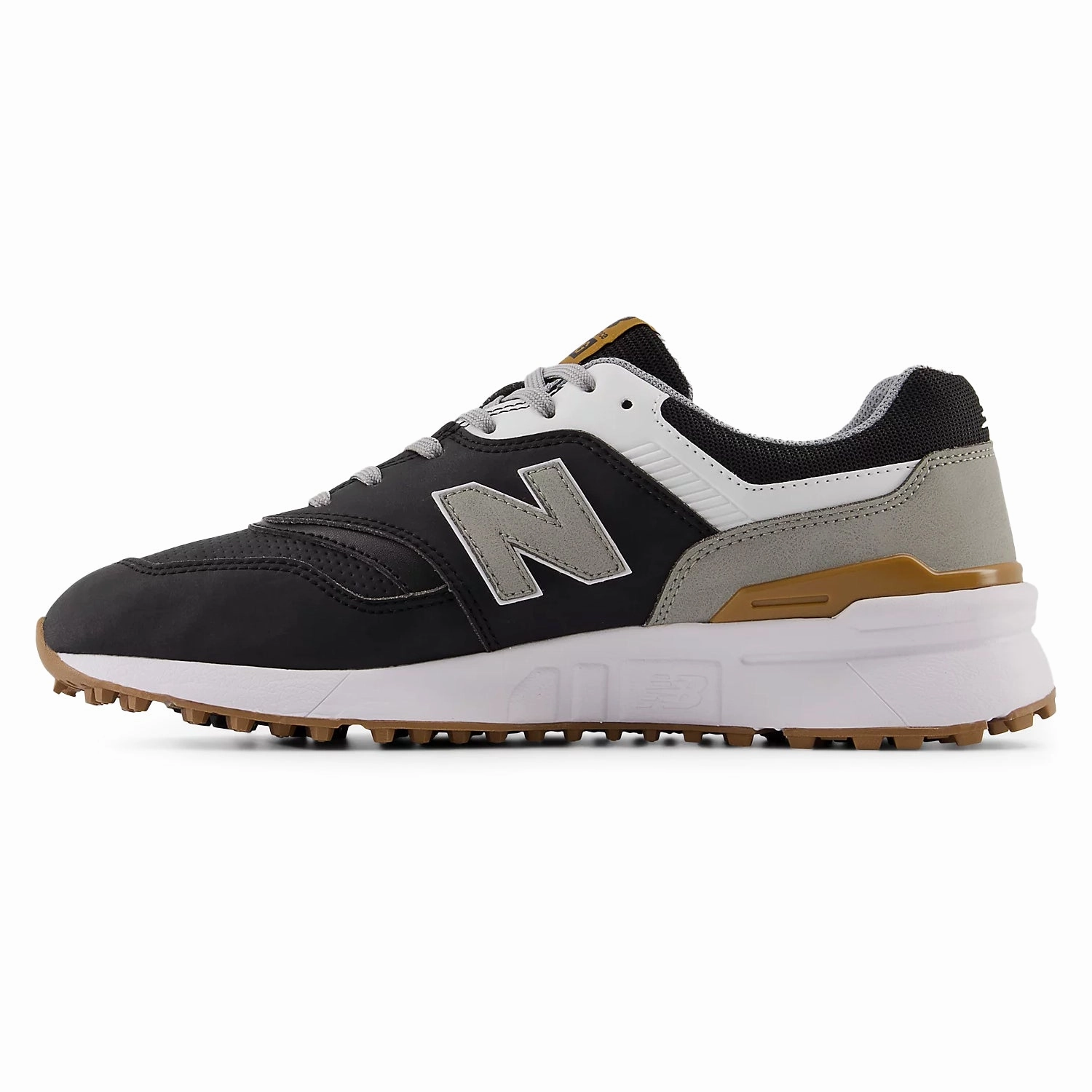 New Balance 997 Spikeless Wide (EE) Golf Shoes - Black/White Most Comfortable Walking Golf Shoes