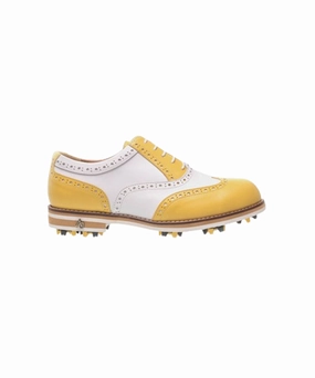 G.112 Golf Shoe Golf ALL CLASSIC Golf Noble Wingtip Classic Golf Shoes - Yellow