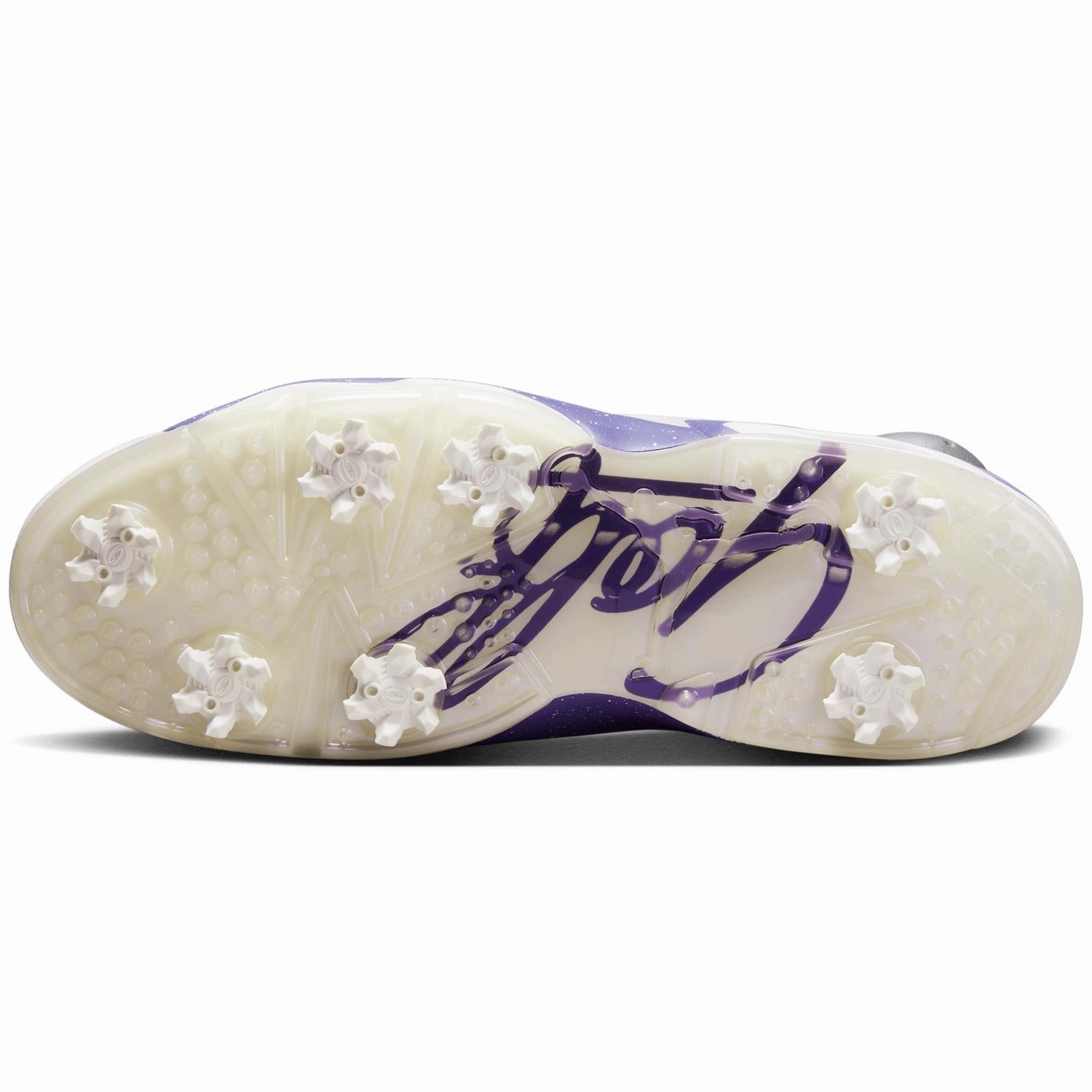 Spikeless Waterproof Golf Shoes Jordan Retro 6 G NRG Metallic Silver/Oxygen Purple