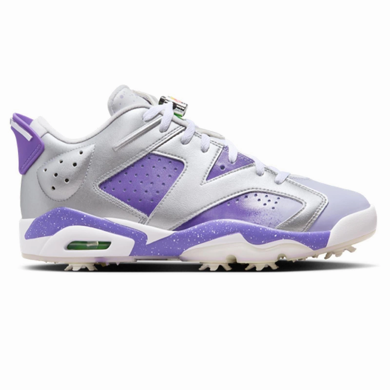 Jordan Retro 6 G NRG Metallic Silver/Oxygen Purple Dress Golf Shoes
