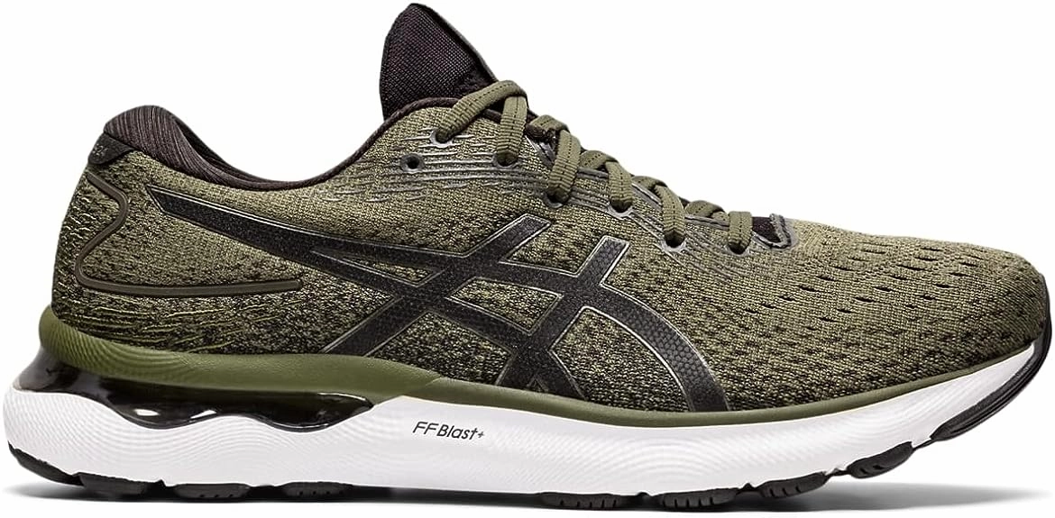 Asics Tennis Shoes 6 Month Warranty Men's Asics GEL-Nimbus 24, Olive Canvas/Gunmetal, 13 D Medium