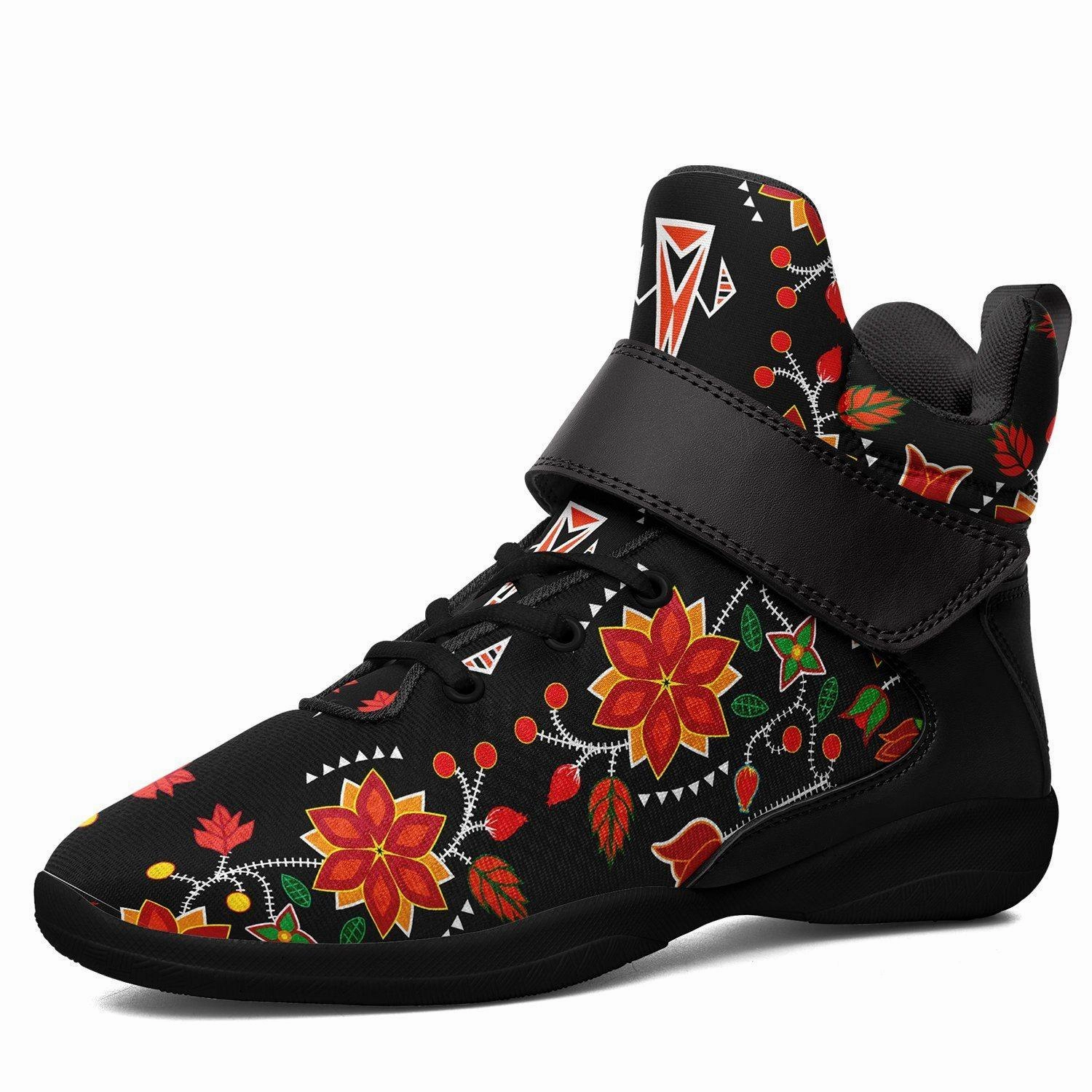 Floral Beadwork Six Bands Ipottaa Basketball / Sport High Top Shoes - Black Sole All Signature Basketball Shoes