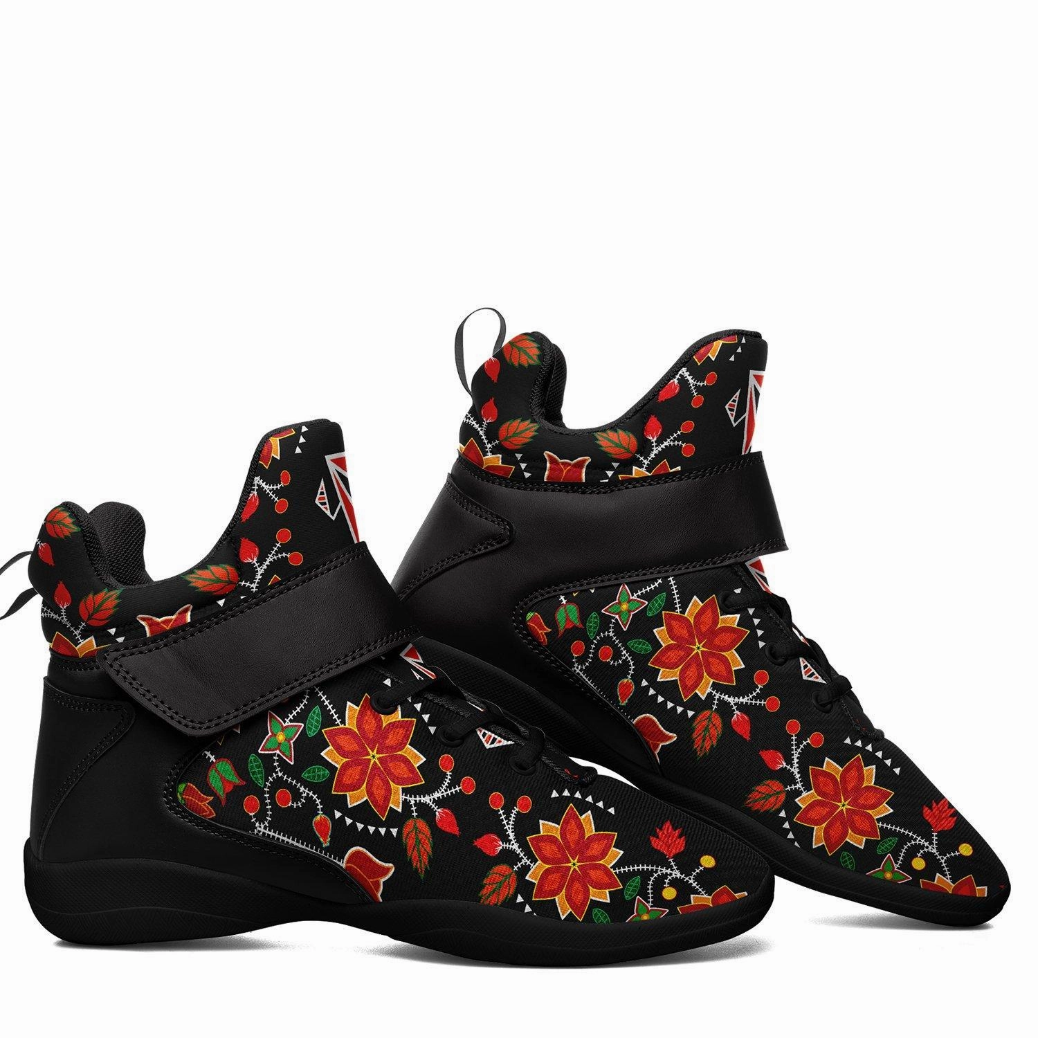 Grey And Blue Basketball Shoes Floral Beadwork Six Bands Ipottaa Basketball / Sport High Top Shoes - Black Sole