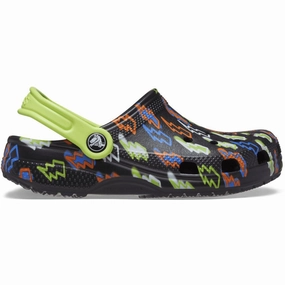 Crocs Classic Lightning Bolt T 208309-001 Kids Black Clogs Traditional Chinese Clogs