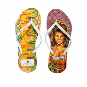 Samba Sol Women's YoungArts Collection Flip Flops - Caley Buck Ua Fat Tire Flip Flops