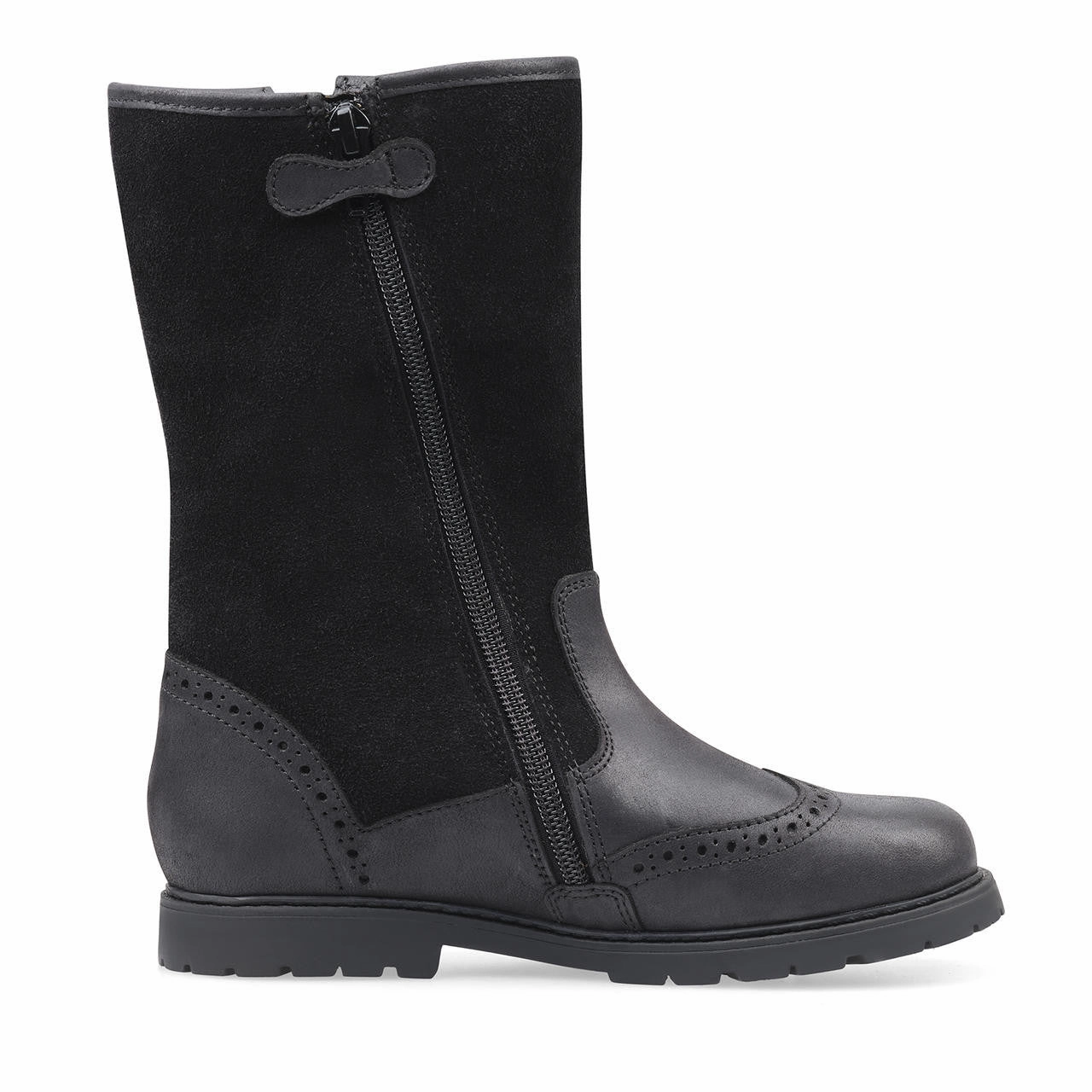 Start-Rite Toasty 1738_7 Girls Black Leather Side Zip Knee High Boots Knee High Fringe Cowboy Boots