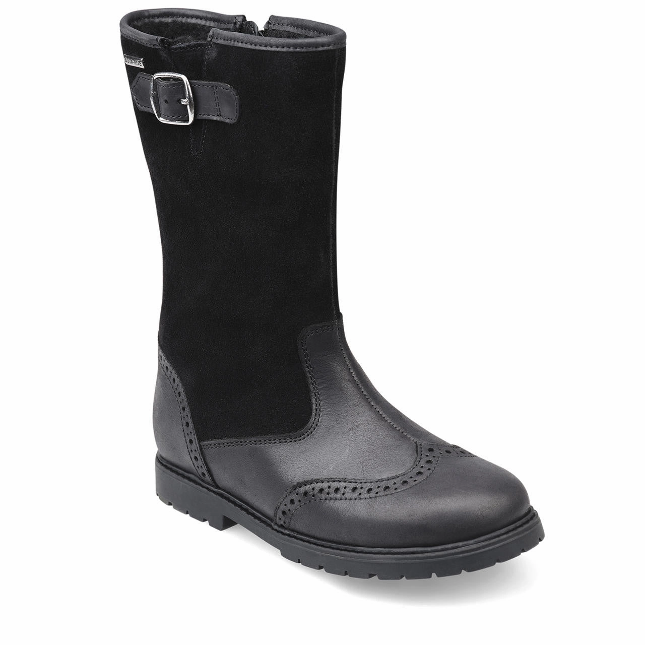 Start-Rite Toasty 1738_7 Girls Black Leather Side Zip Knee High Boots Wide Calf Knee High Heel Boots