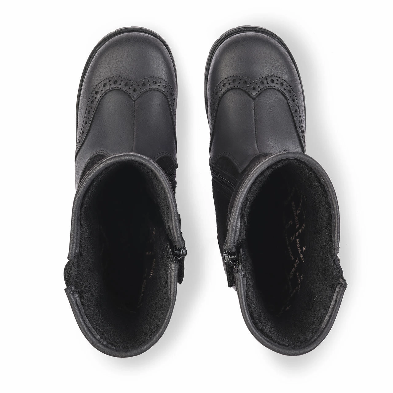 Start-Rite Toasty 1738_7 Girls Black Leather Side Zip Knee High Boots Knee High Print Boots