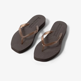Army Flip Flops Tapered Platform Transparent Brown
