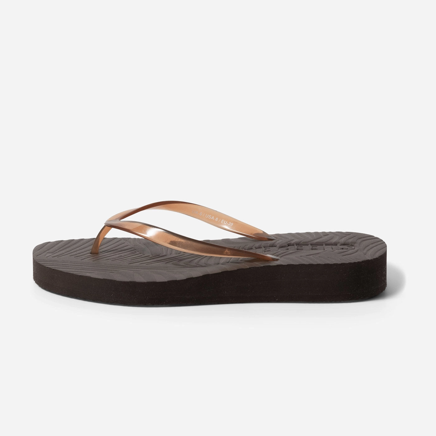 Tapered Platform Transparent Brown Flip Flops In Bulk For Sale