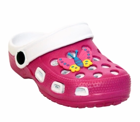 TARAZ Girls Lightweight EVA Clogs in Pink & White Foamposite Clogs