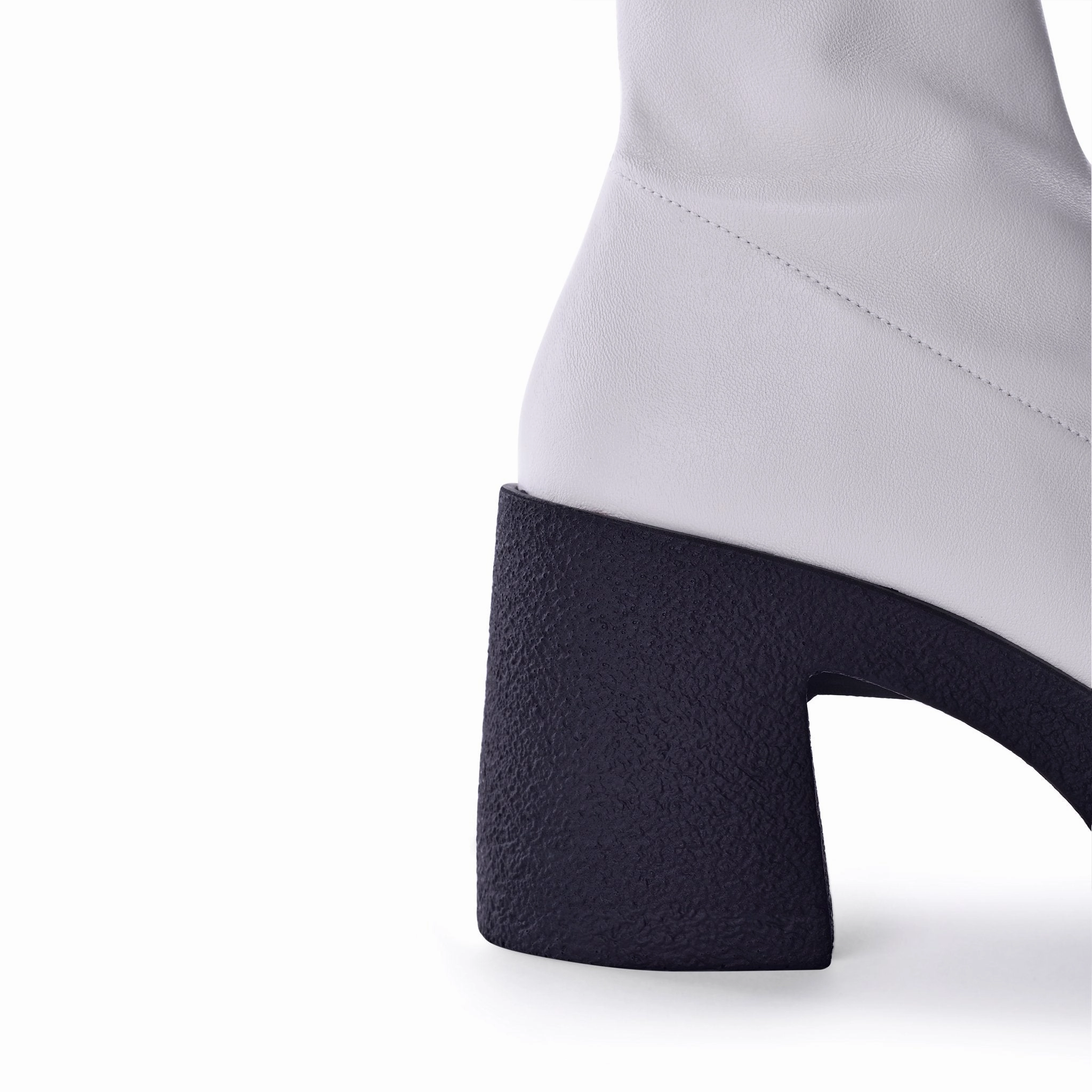 Country Road Chelsea Boots Umi Off White Stretch Leather Chunky Ankle Boots