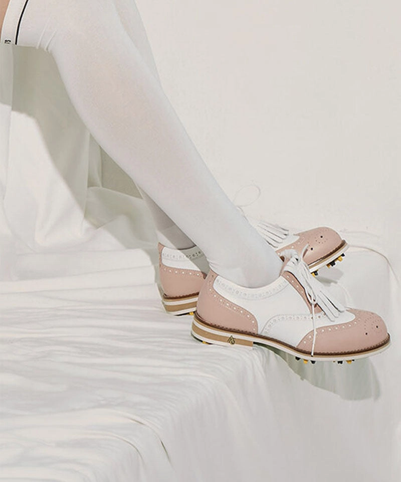 ALL CLASSIC Golf Noble Wingtip Classic Golf Shoes - Pink Golf Shoe Cleaning