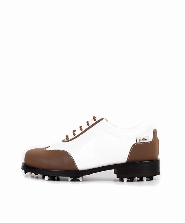 Giclee Women's Under Score Premium Leather Golf Shoes - Brown