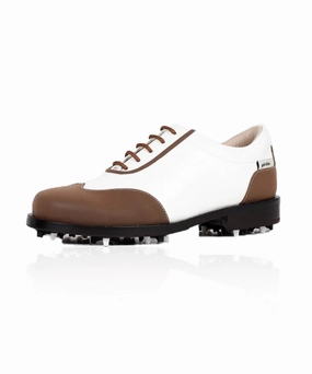 Pioneer Cypress Golf Shoe Giclee Women's Under Score Premium Leather Golf Shoes - Brown