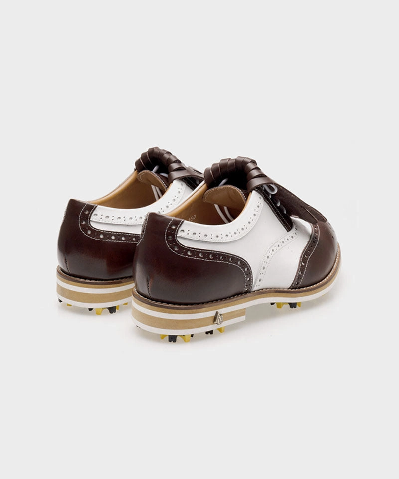 ALL CLASSIC Golf Noble Wingtip Classic Golf Shoes - Glossy Brown Ignite Elevate Golf Shoes