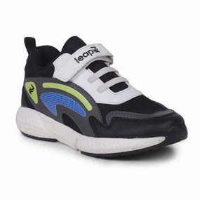 Leap7x Black Sports Non Lacing Shoes For kids CARRY-07V By Liberty Good Running Shoes High Arches