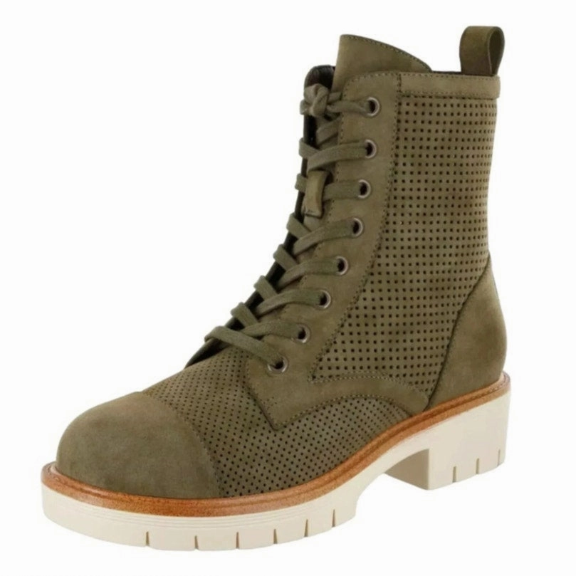 MIA Womens Havenn Kashton Lace Up Combat Boots US 8.5 M Olive Vegan Suede NWOB Combat Boots On Sale