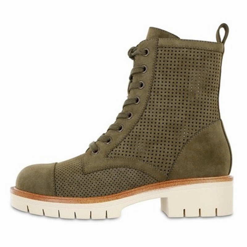 Combat Boots Desert MIA Womens Havenn Kashton Lace Up Combat Boots US 8.5 M Olive Vegan Suede NWOB