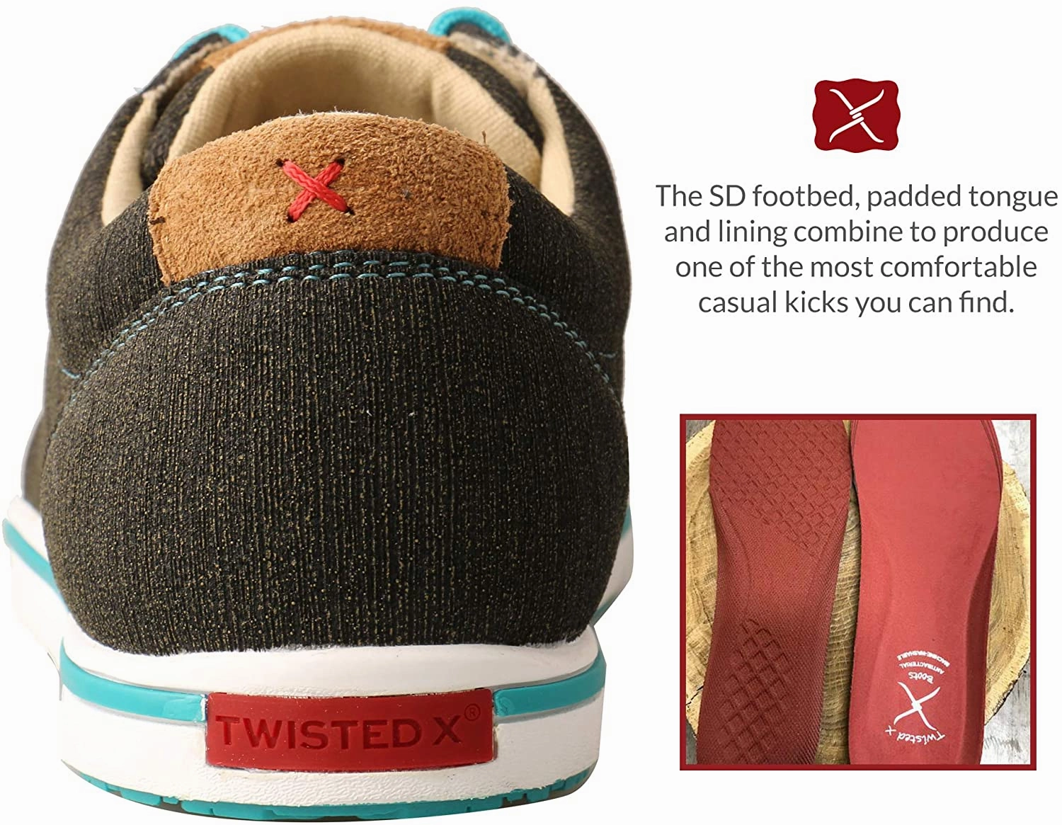 Best Work Boots For Agriculture Twisted X Women's Hooey Loper, Rubberized Brown/Turquoise, 8.5(M)