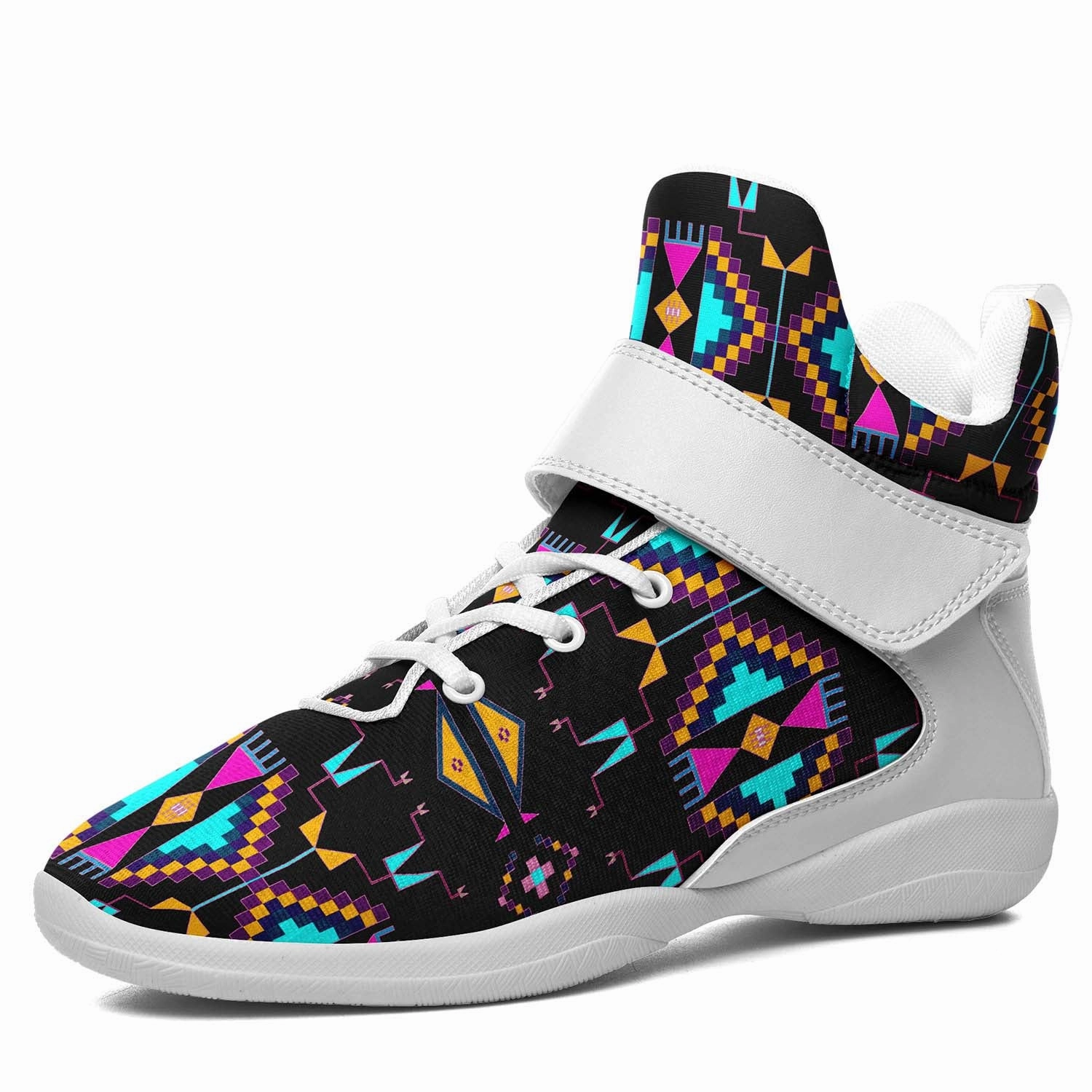 Rite of Passage Black Ipottaa Basketball / Sport High Top Shoes - White Sole Vector Basketball Shoes