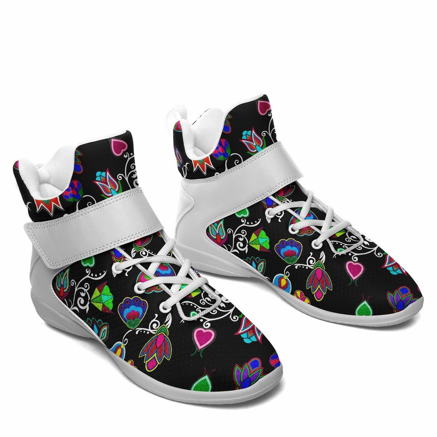 Indigenous Paisley Black Ipottaa Basketball / Sport High Top Shoes - White Sole Basketball Shoes Size 6