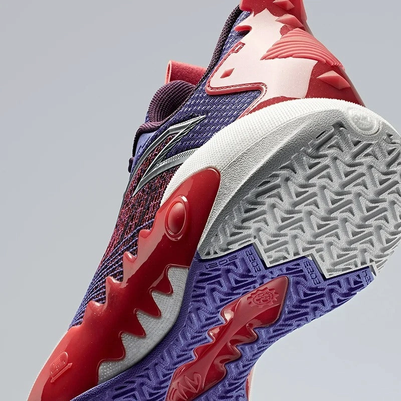 T90 Soccer Cleats ANTA Men SHOCK WAVE 5 TEAM V2 Basketball Shoes 9124D1106S-1 -Purple/Red/Purple (Kasut Bola Keranjang Lelaki)