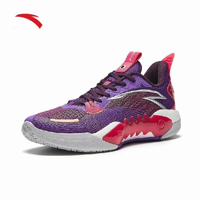 Overpronation Soccer Cleats ANTA Men SHOCK WAVE 5 TEAM V2 Basketball Shoes 9124D1106S-1 -Purple/Red/Purple (Kasut Bola Keranjang Lelaki)