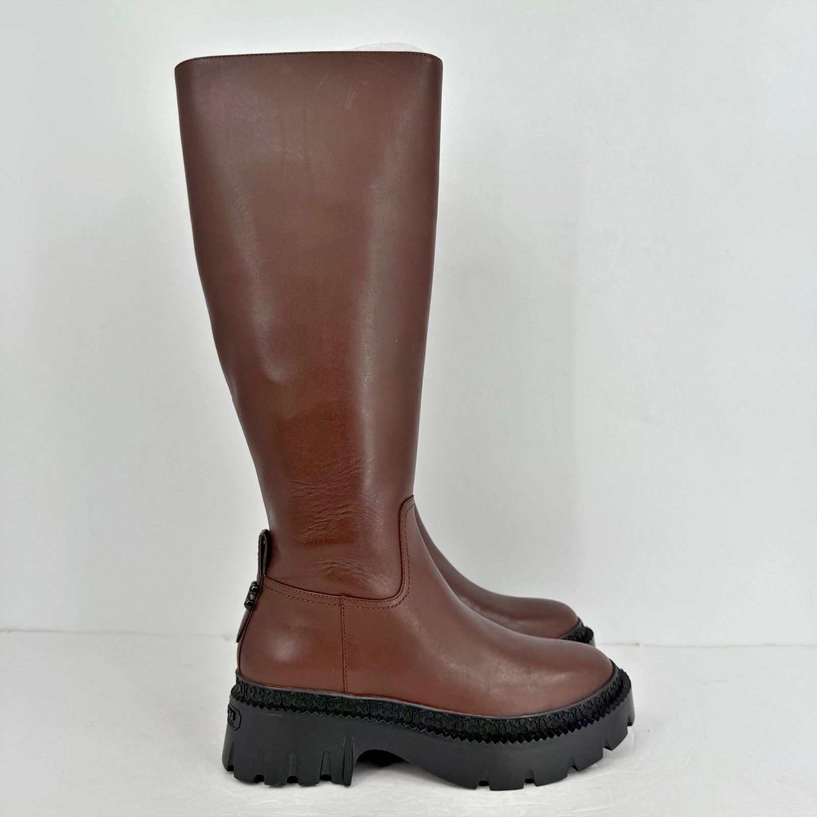 Buckle Knee High Boot Coach Womens Julietta Knee High Boot US 6.5 B EU 37 Walnut Brown Leather NWOB