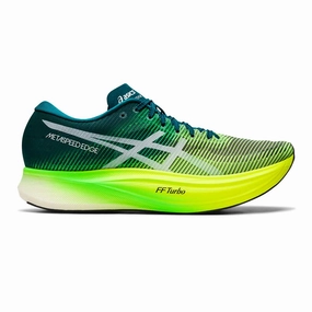 Asics Noosa Tri Shoes Men's Asics Metaspeed Edge , Velvet Pine/Saftery Yellow, 11.5 D Medium
