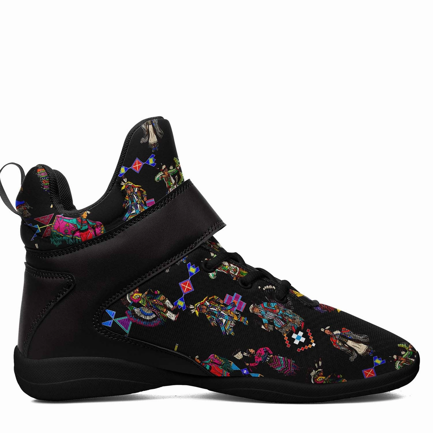 Grand Entry Dancers Black Ipottaa Basketball / Sport High Top Shoes - Black Sole The Rick And Morty Basketball Shoes