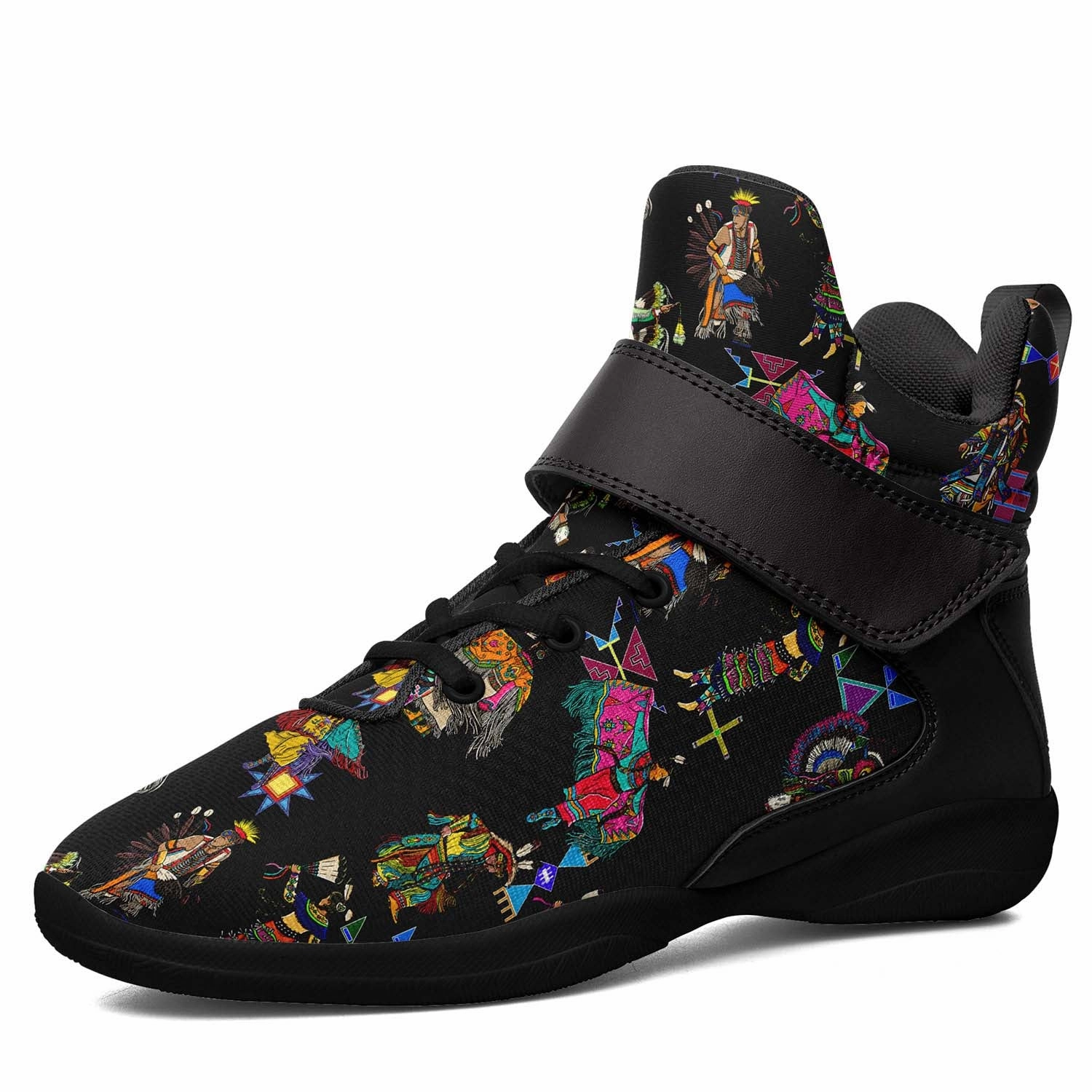 Basketball Shoes For Ankle Support Grand Entry Dancers Black Ipottaa Basketball / Sport High Top Shoes - Black Sole
