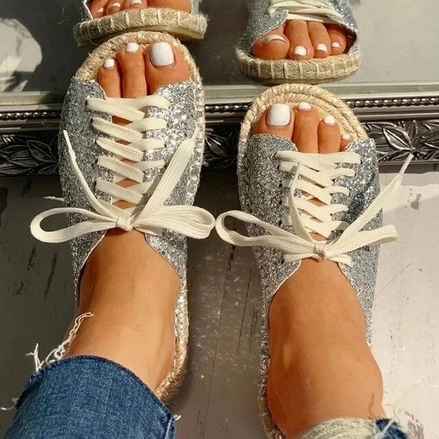 Summer Platform Slippers Women Lace Up Leather Slides Sandals Shoes Outdoor Beach Slippers Open Toe Flip Flops Women Shoes