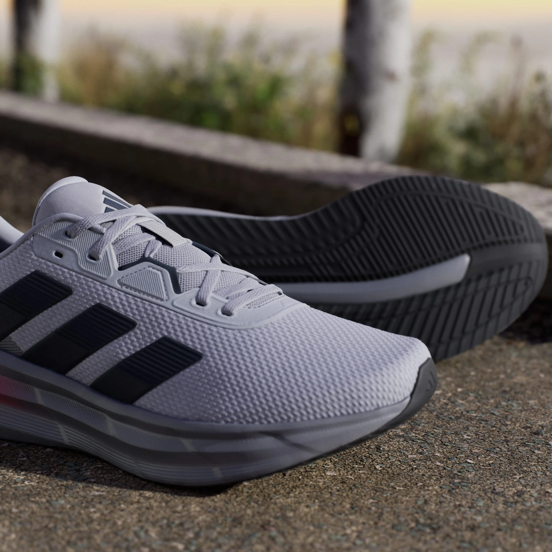 Most Supportive Running Shoes Adidas Men's Galaxy 7 Grey/Red Running Shoes