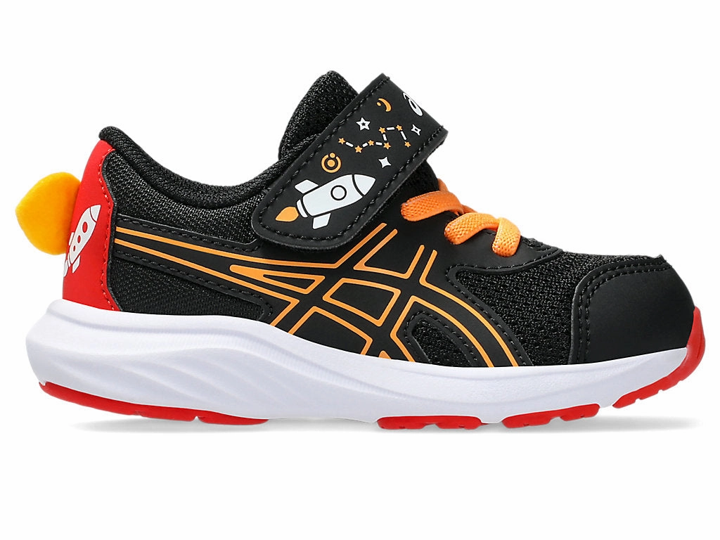 Asics Kid's Contend 9 Hook N' Loop Ts Black/Orange Running Shoes Best Running Shoes Brands